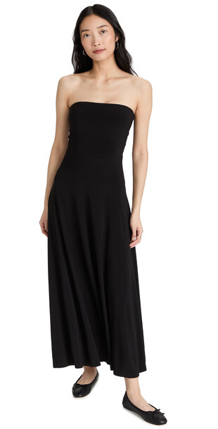 Norma Kamali Strapless Flared Dress To Midcalf in black