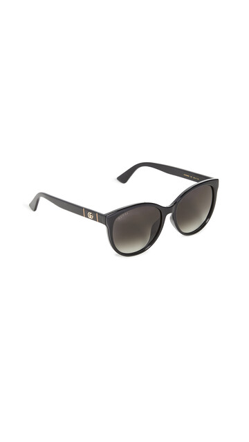 Gucci Logo Soft Cat Eye Sunglasses in black