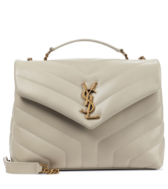 Saint Laurent Loulou Small leather shoulder bag in white