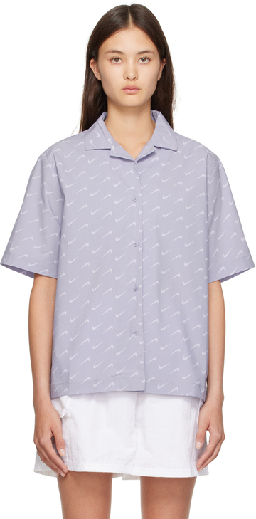 nike purple pattern shirt in indigo