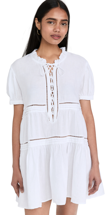 Marissa Webb Quincy Linen Mini Dress in white