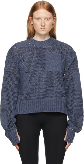 mm6 maison margiela blue knit sweater