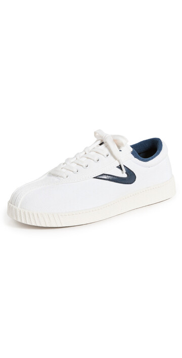 Tretorn Nylite Lace Up Sneakers in navy / white