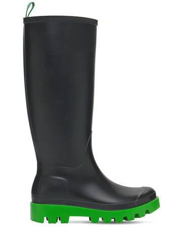 GIA COUTURE 30mm Giove Bis Tall Rubber Rain Boots in black / green