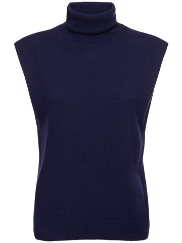 the frankie shop nadia thin padded sleeveless vest in blue