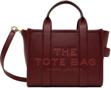 marc jacobs burgundy 'the leather small tote bag' tote