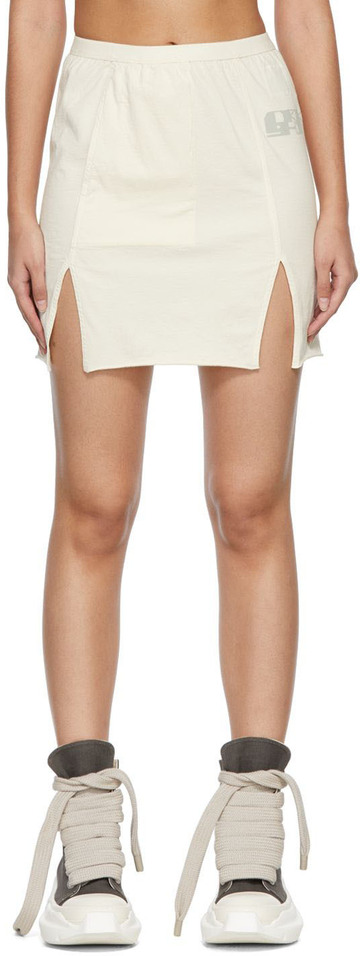 Rick Owens Drkshdw Off-White Organic Cotton Mini Skirt in natural