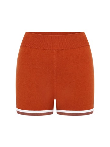 NAGNATA Retro Wool Blend Shorts in orange