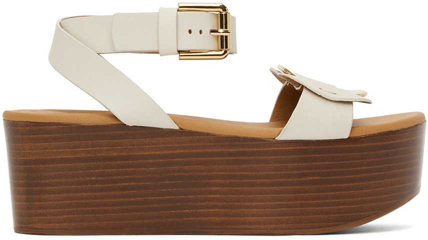 See by Chloé See by Chloé White Chany Platform Sandals in natural