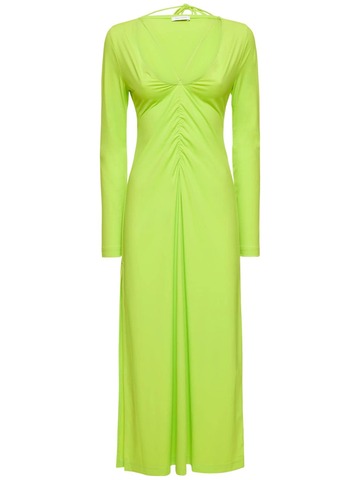 SAKS POTTS Nikola Stretch Jersey Midi Dress in green