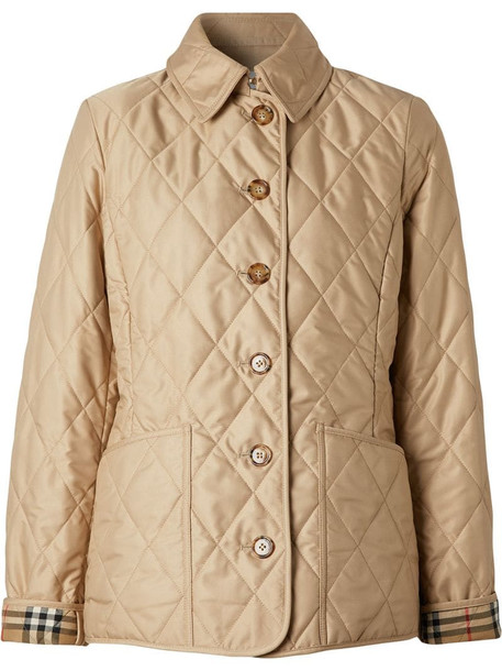 Burberry diamond quilted thermoregulated jacket in neutrals