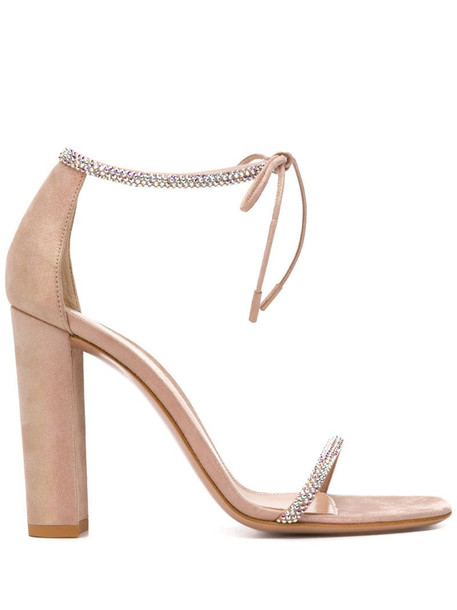Gianvito Rossi Aria rhinestone-embellished sandals in pink