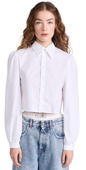 mm6 maison margiela poplin cotton shirt white 42