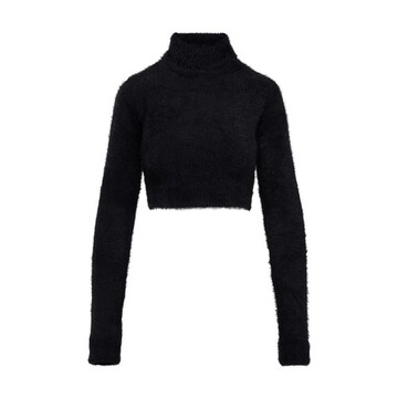 Faith Connexion Cropped turtleneck sweater in black