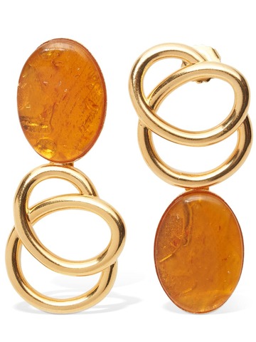 DESTREE Sonia Icon Stone Earrings in gold / orange