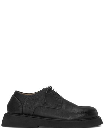 marsell spalla grained leather lace-up shoes in black
