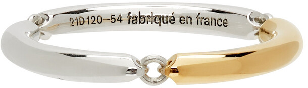 Le Gramme Silver & Gold Polished 'Le 3 Grammes' Bangle Three Ring