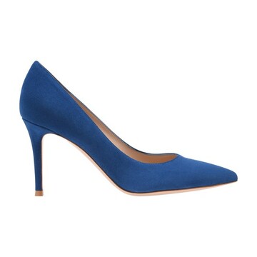 gianvito rossi pumps pointed toe thick outer sole stiletto heel logo at the back in blue