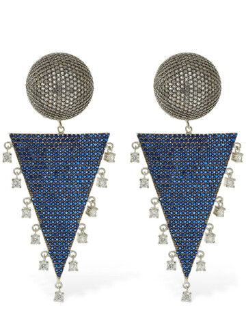 TALITA Space Jingles Cubic Zirconia Earrings in blue / silver