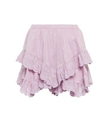 Isabel Marant, àtoile Locadi embroidered cotton voile miniskirt in purple