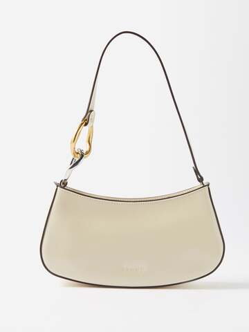 staud - ollie polished-leather shoulder bag - womens - white