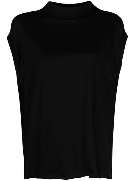 Parlor relaxed sleeveless top in black