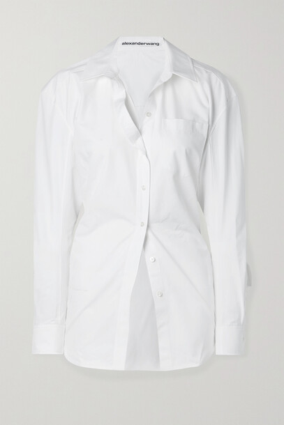 Alexander Wang - Cutout Cotton-poplin Shirt - White