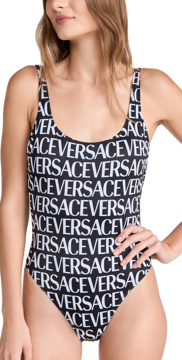 Versace One Piece Swimsuit in black / white