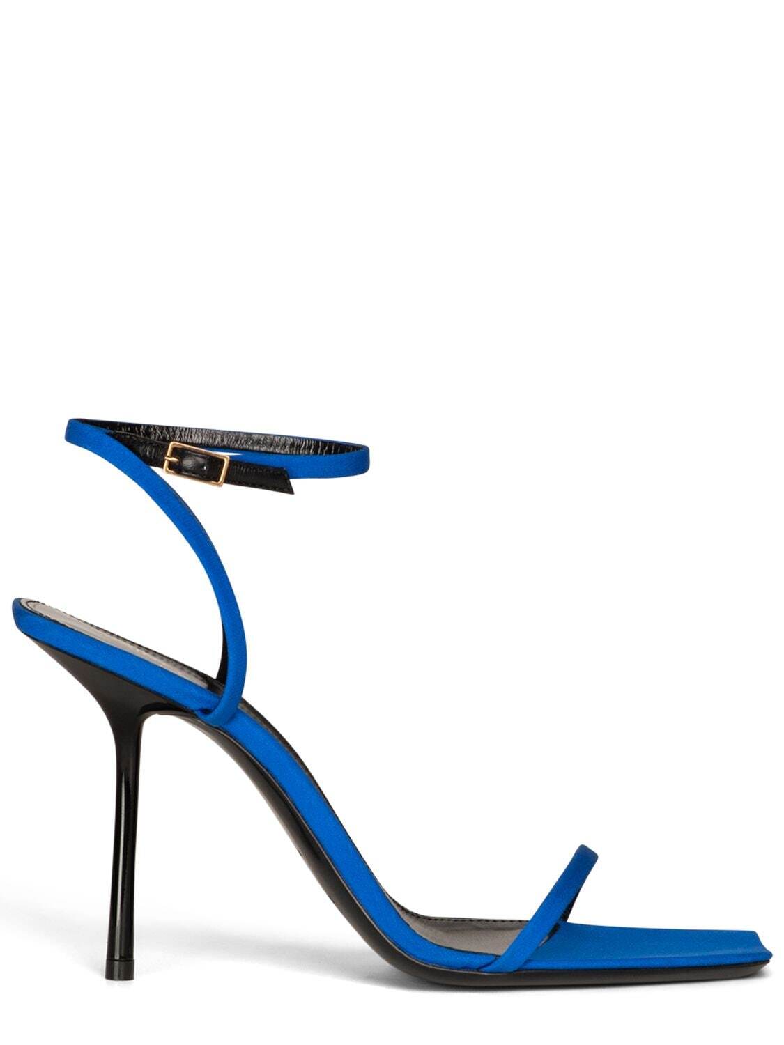 SAINT LAURENT 95mm Nuit Crepe De Chine Sandals in blue