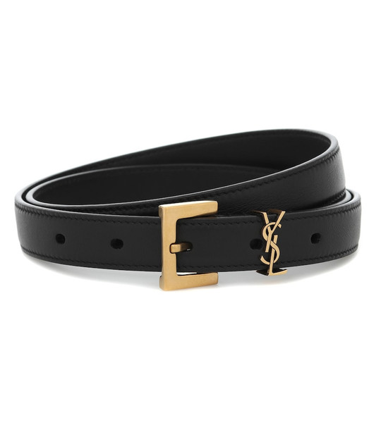 Saint Laurent Monogram leather belt in black