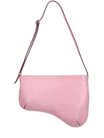 MANU ATELIER Curve Smooth Leather Shoulder Bag in pink