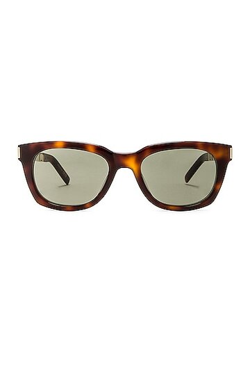 saint laurent square sunglasses in brown
