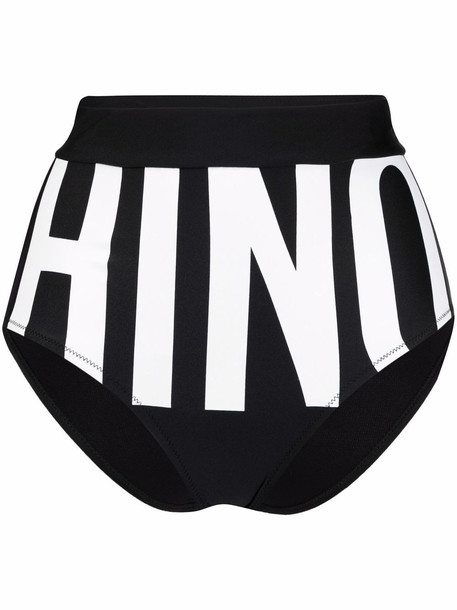 Moschino logo-print high-waisted bikini briefs - Black
