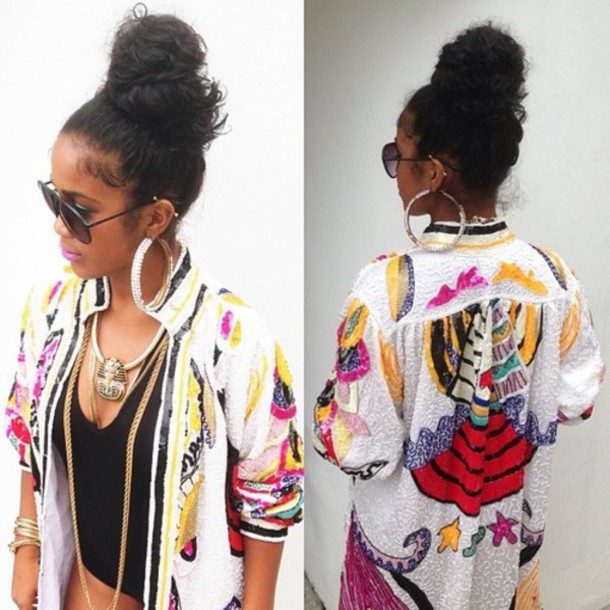 jacket clothes colorful Black and beautiful bodysuit jewels