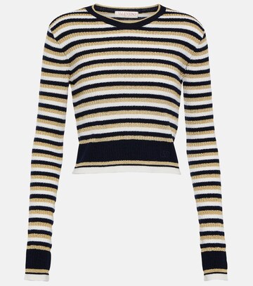 valentino striped wool and lurex® sweater