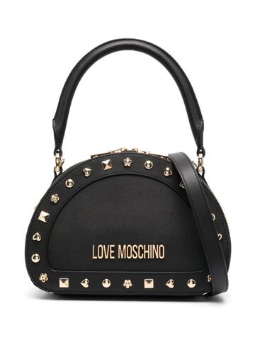 love moschino stud-embellished satchel bag - black