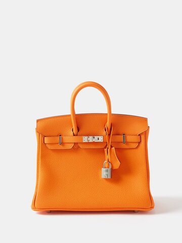 matches x sellier - hermès birkin 25cm handbag - womens - orange