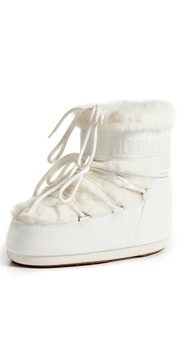 moon boot icon low faux fur boots optical white 36/38