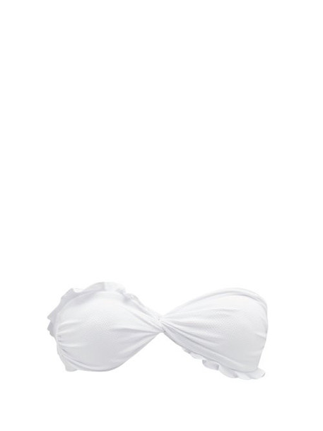 Casa Raki - Ruffle Bandeau Bikini Top - Womens - White
