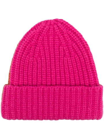 closed chunky-knit beanie - pink