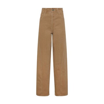 Elleme Stitched Trousers in brown
