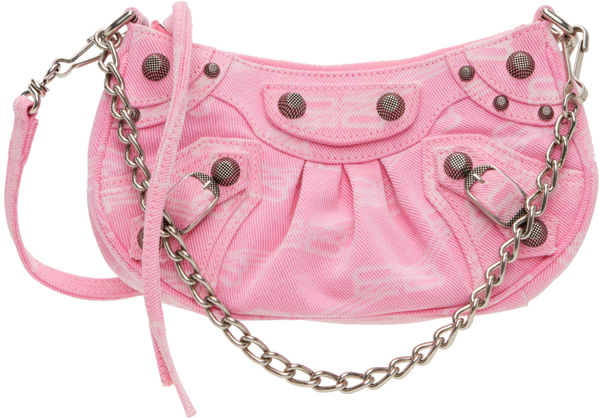 Balenciaga Pink Mini 'Le Cagole' Denim Bag