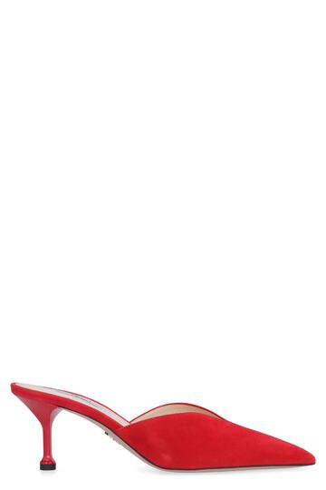 Prada Suede Pointy-toe Mules in red
