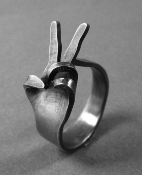 jewels peace sign ring