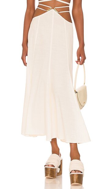 Cult Gaia Sandy Skirt in Ivory in white