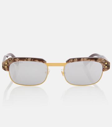 gucci square sunglasses in brown