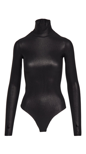 Commando Classic Printed Turtleneck Bodysuit in black - Wheretoget