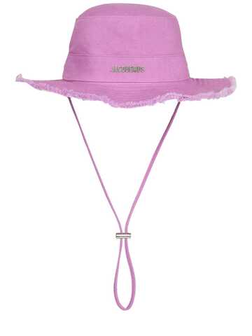 JACQUEMUS Le Bob Artichaut Cotton Logo Hat in lilac