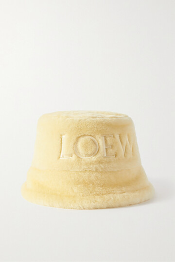 loewe - shearling bucket hat - cream