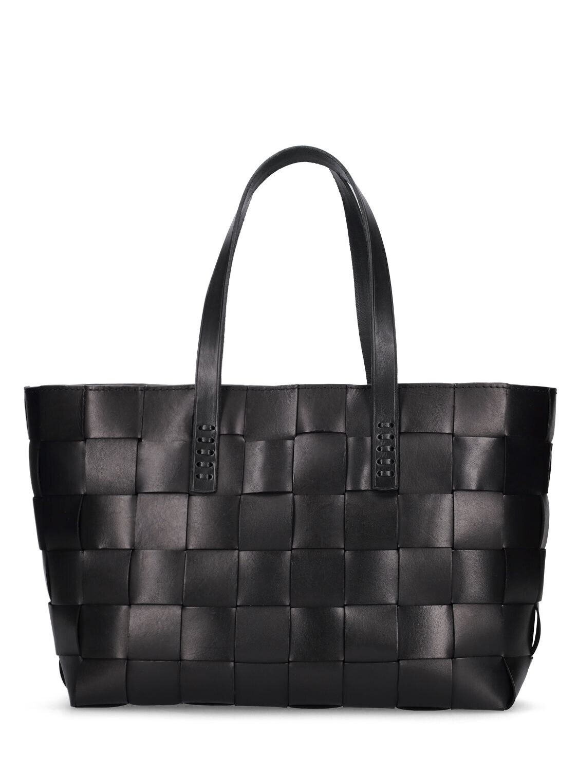 DRAGON DIFFUSION Box Weave Basket Leather Shoulder Bag in black